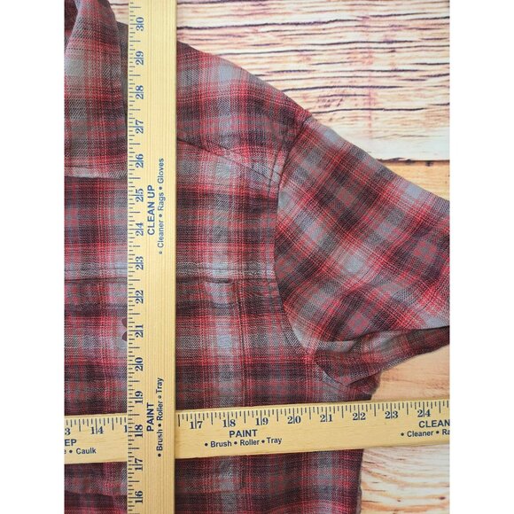 Under Armour Maroon Plaid Flannel Shirt XL Stretch Long Sleeve - Picture 8 of 8
